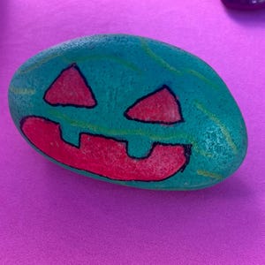 Summerween Jack-o-Melon rock