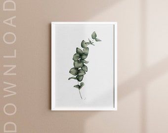 Plant print, Eucalyptus, Digital Artprint, Digital Download, Printable wallart