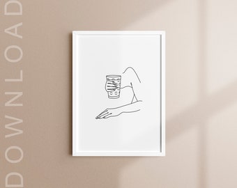 Line Art Print, Minimalistic Art, Modern Art, Female Line Art, Dubbe Flirt, Rhineland-Palatinate