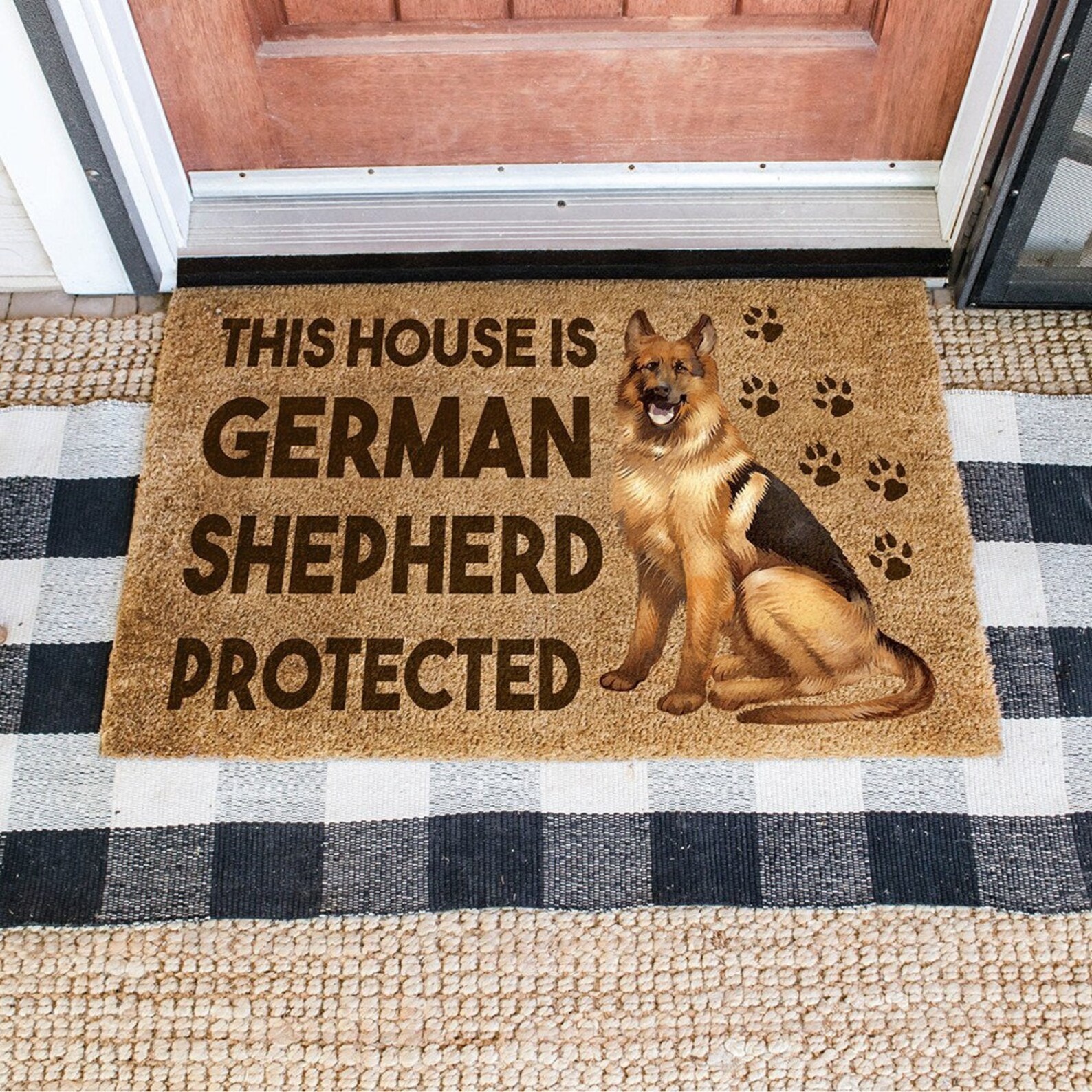 German Shepherd Protected Door Mat Etsy