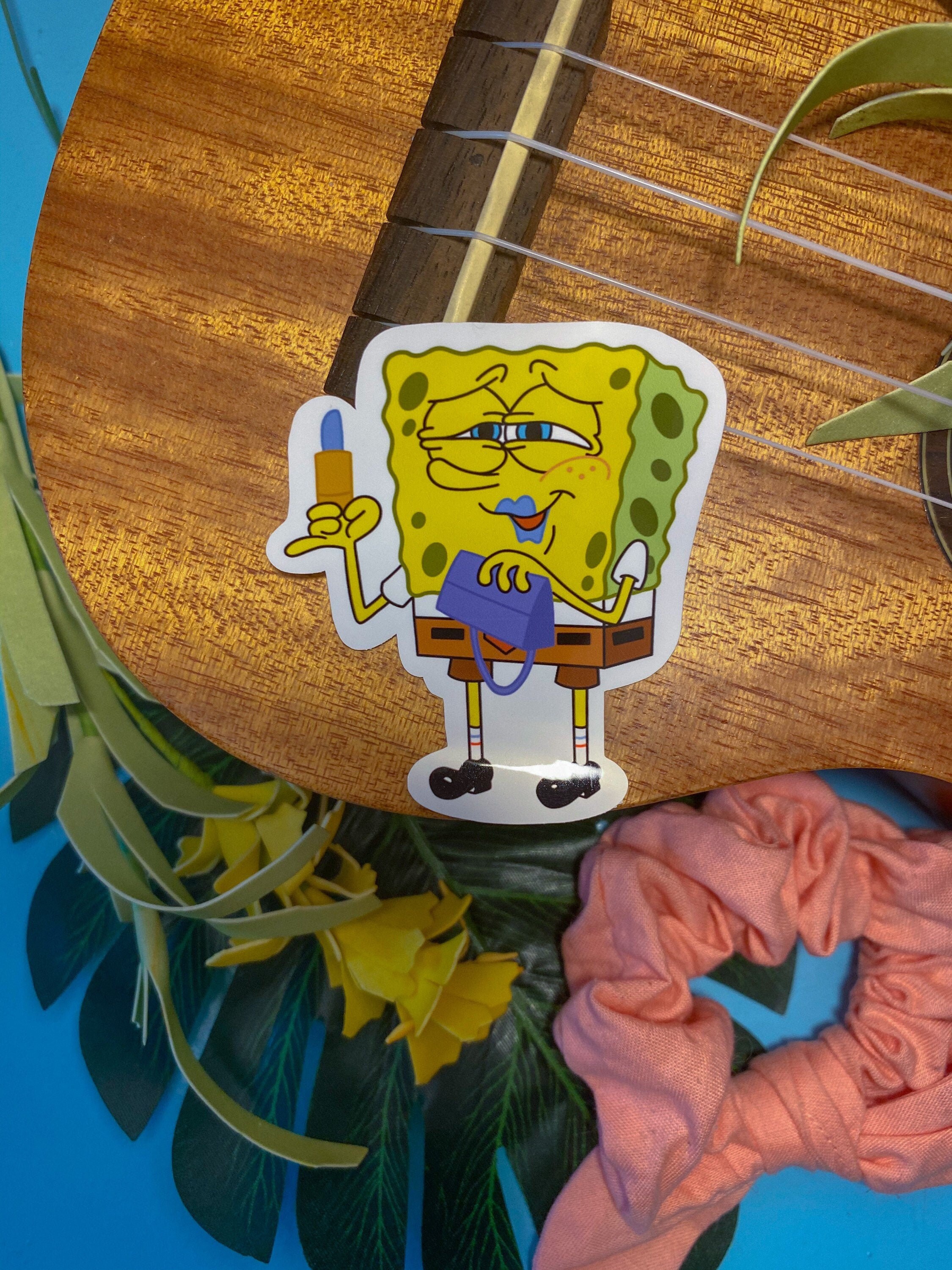 Coral Blue Spongebob Meme Waterproof Glossy Vinyl Die Cut Etsy