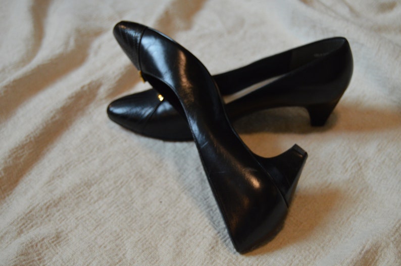 Vintage 1980's Black Kitten Heels | Etsy
