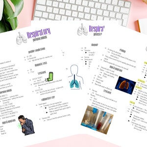 Respiratory System Study Guide, Med Surg Study Guide, Nursing School, DIGITAL PRINT