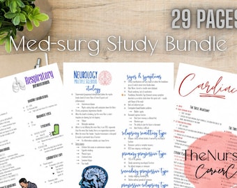 Med Surg Nursing School Bundle, Study Guide BUNDLE, Medical Surgical Nursing, DIGITAL PRINT