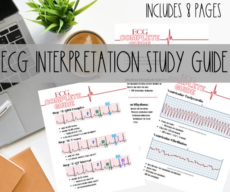 Ecg Interpretation Guide.pdf ECG/EKG Interpretation Complete Guide, Nursing School Cardiac, DIGITAL ...