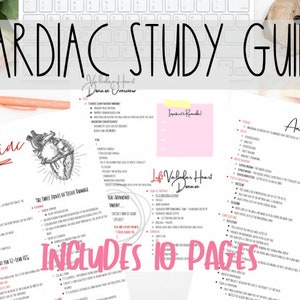 Cardiac Study Guide, Advanced Med Surg Guide, DIGITAL PRINT, Instant Download