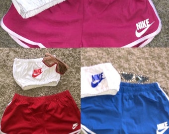 nike matching sets shorts and crop top