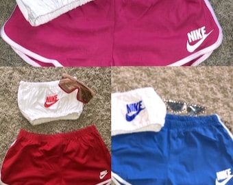 nike bandeau top and shorts set