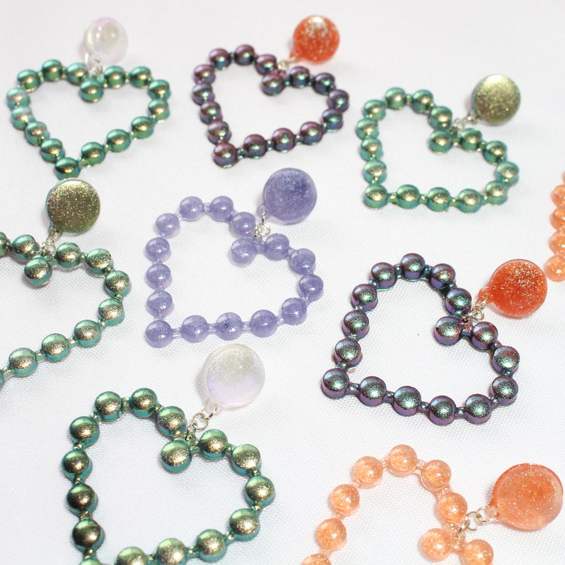 Caramel Apple Resin Jewelry Heart Hoops Lotta Love Earrings