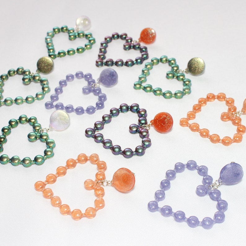 Caramel Apple Resin Jewelry Heart Hoops Lotta Love Earrings