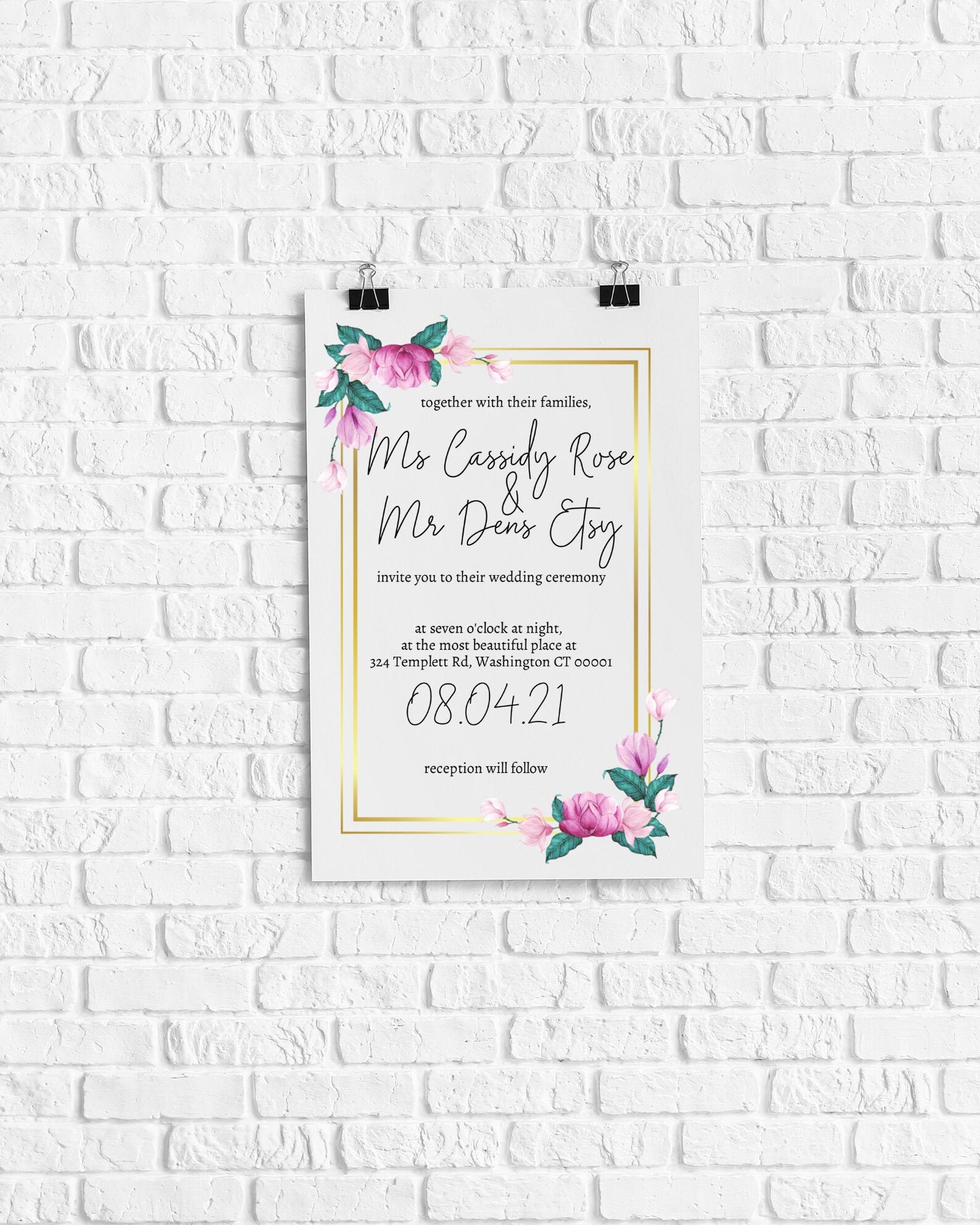 WEDDING INVITE Customizable Wedding Invitation 5x7 Etsy