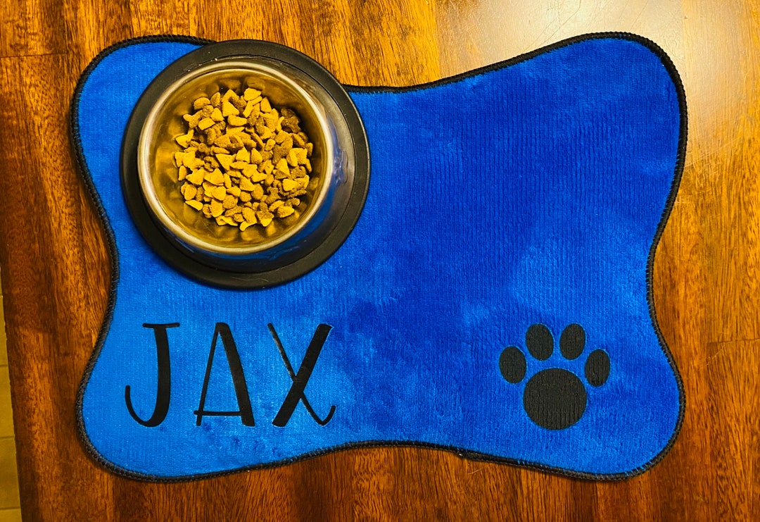 Pet Placemat Food Bowl Mat, Personalized With Your Pets Name, Non Slip