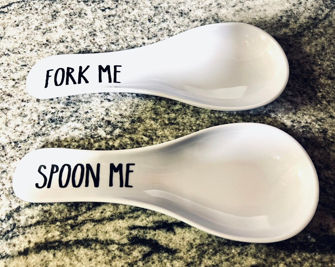 Set of Spoon and Fork Rests Spoon Me and Fork Me Spoon and Etsy