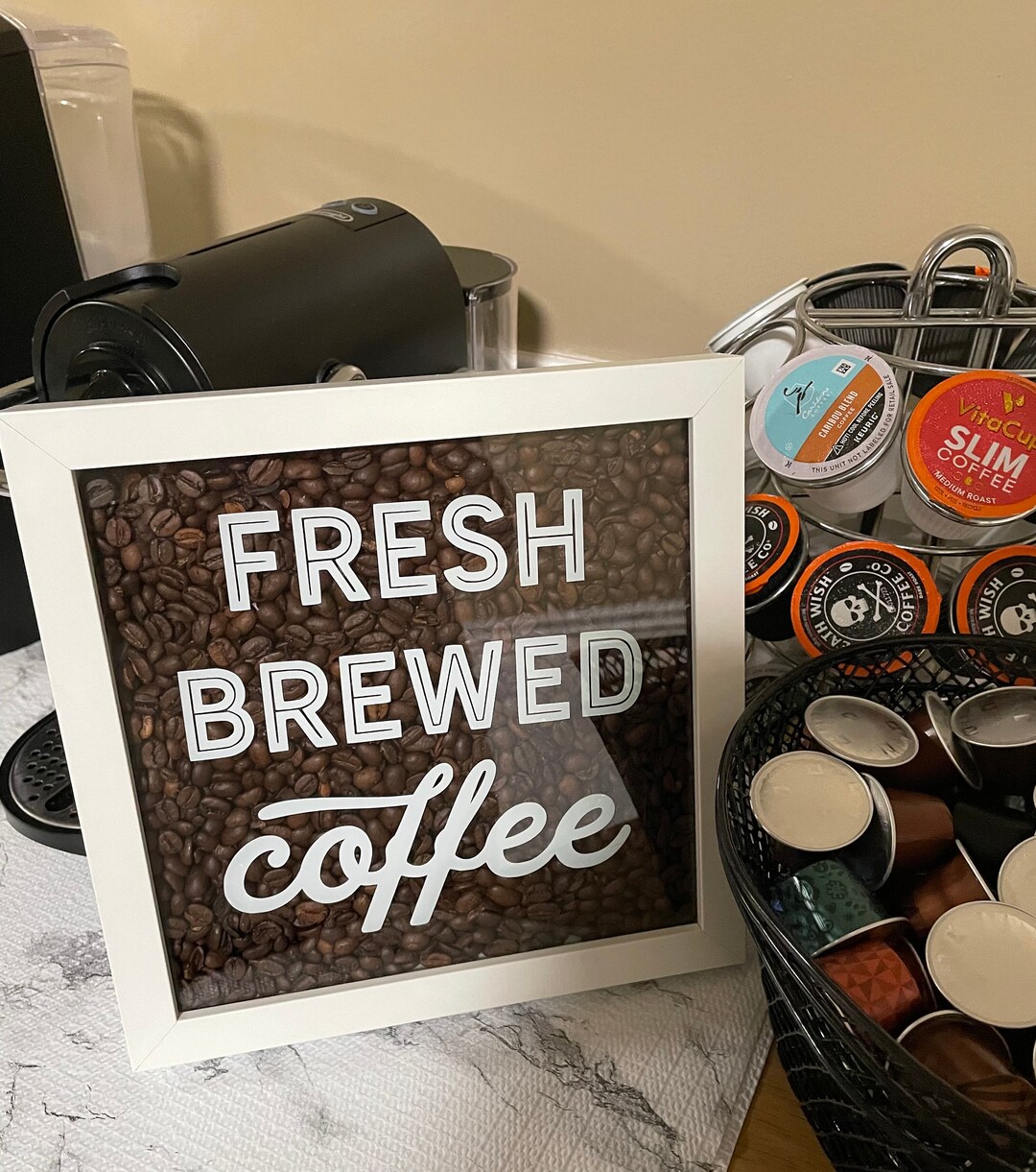 Coffee Bar Sign Coffee Station Wall Decor Coffee Bean Shadow Etsy