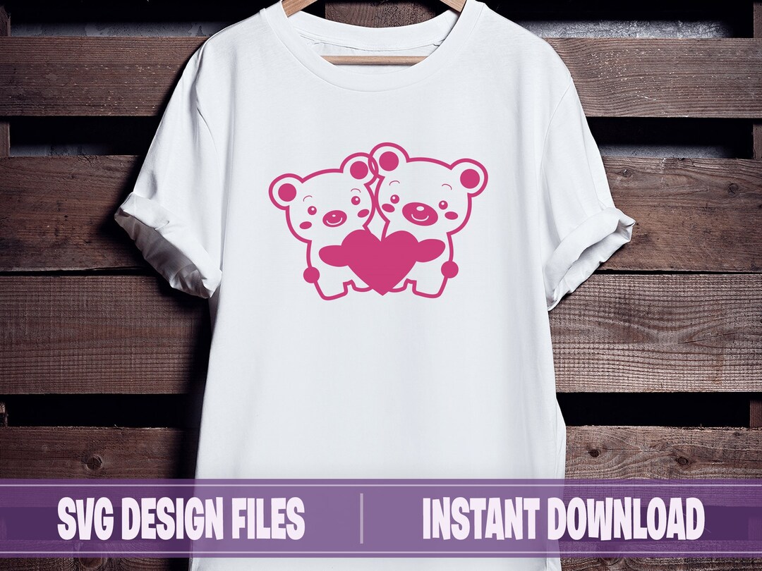 Love Bears Print &amp; Cut File, Vector Clipart, Printable Design Artwork ...