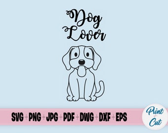 Dog Lover SVG  Print & Cut File, Vector Clipart, Printable Design Artwork, Pdf Png Dxf Dwg Digital Download