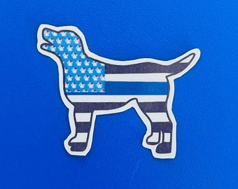 Blue Lives Matter Dog Sticker: Paws and Stripes, Police Support