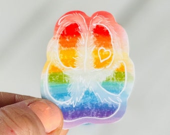 Rainbow Paw Sticker: Pet Lover Decal