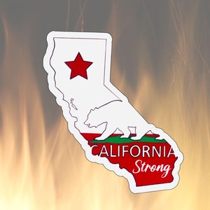 Adesivo dello stato della California, incendio di Los Angeles, forte sostegno alla California, bandiera della California, regalo di sostegno per gli incendi boschivi, adesivo decalcomania Pasadena Los Angelos, CA
