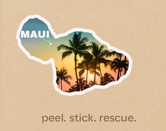 Maui Island-klistermärke: Tropisk Hawaii-ö-dekal, Hawaii-klistermärke, Maui Hawaii-semester