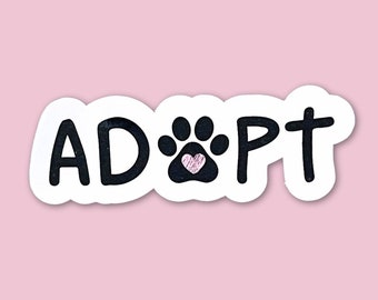 Adopteer waterdichte sticker hondenpoot: sticker dierenredding
