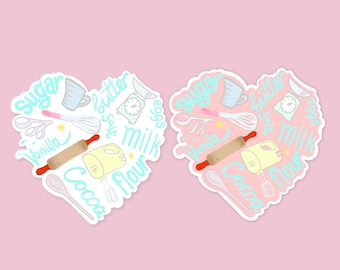 Heart Baking Sticker: Baker Gift, Bakery Decor
