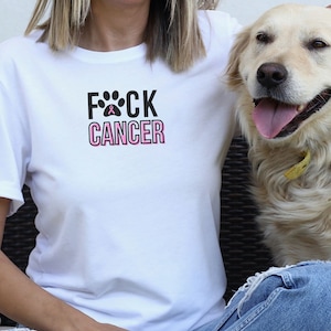 Paw Print Cancer Awareness Shirt: Pet Loss Gift, Pink Ribbon