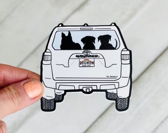 4 Runner Suv Sticker, Custom Dogmom sticker, backseat dog car sticker for dog mom gift, car decal suv sticker, personalized dog dad sticker