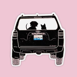 4Runner Suv Sticker, Custom dog sticker, backseat dog car sticker for dog mom gift, car decal suv sticker, personalized dog dad, dogmom gift