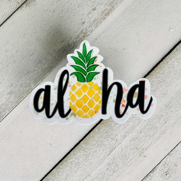 Aloha Hawaii Blue Watercolor Bumper Sticker - 5 Inch Vinyl Decal For Cars, Laptops & Windows