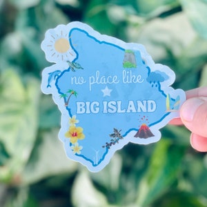 Vinylsticker Hawaï-eilanden, Big Island-sticker, waterdichte Hawaii-sticker, reissticker, vakantiesticker, staatssticker