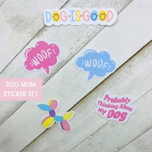 Dog sticker pack, dog mom stickers, dog mom sticker set, dog lover stickers, lap top dog sticker, waterproof dog sticker, cute dog stickers