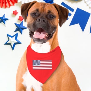 Patriotic Pet Bandana: American Flag with Paw Print Stars