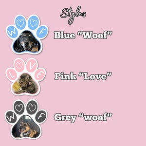Custom Pet Photo Sticker: Paw Print Decal, Dog/Cat Mom Gift image 2