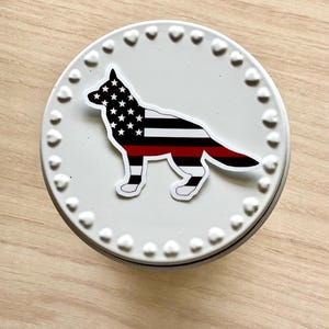 Thin Red Line Firefighter Flag Sticker: Waterproof Decal, K9 Support