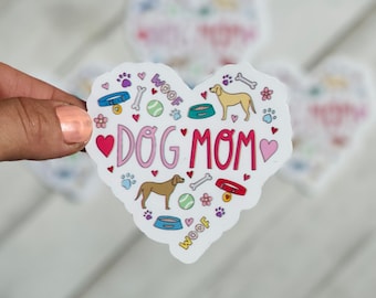 Hundmamma Hjärtklistermärke: Vattentät dekal för hundälskare