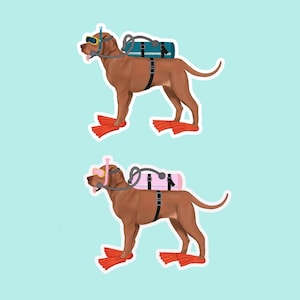 Hunde Aufkleber, Vizsla Hunde Aufkleber Scuba Aufkleber, Taucherliebhaber Geschenk, Vizsla Hunderasse Geschenk für Hundeliebhaber Hundebesitzer, Scuba Tumbler Aufkleber
