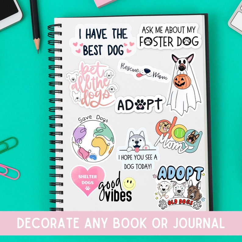Save Dog Sticker Adopt Dog Paw Waterproof Sticker: Animal Rescue Decal - Etsy