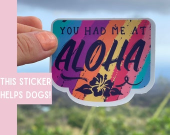 Aloha Hawaii-vinylsticker: tropische waterdichte sticker