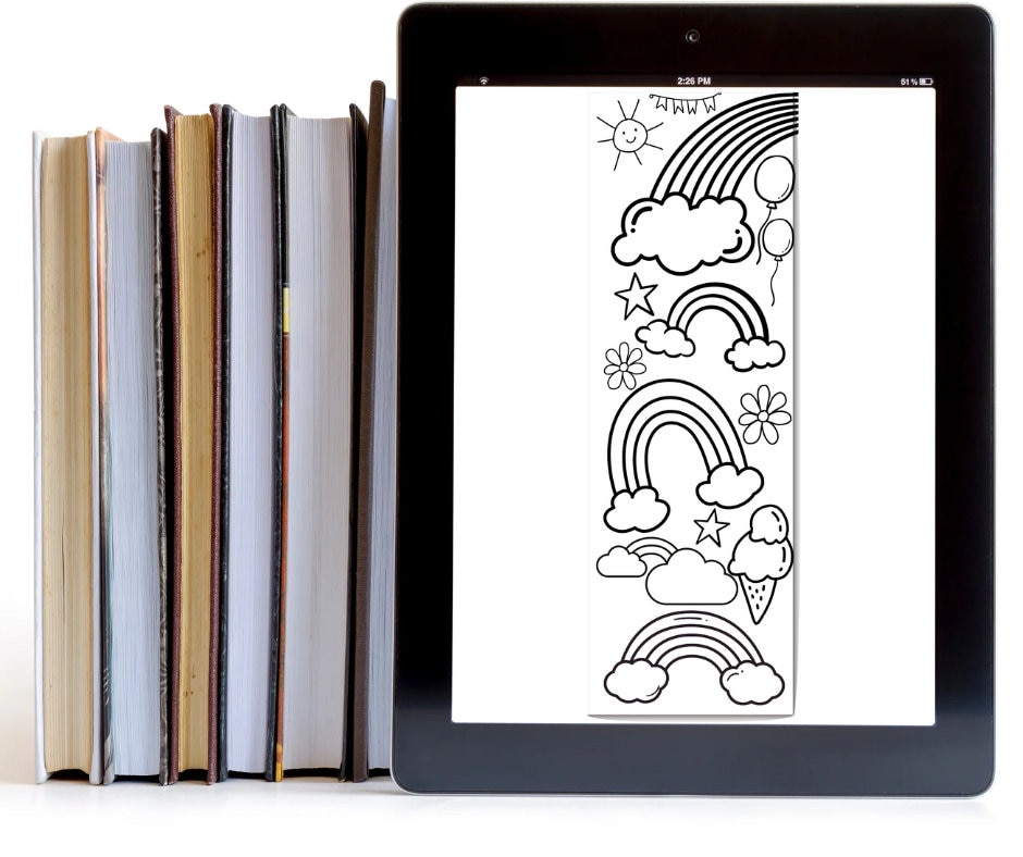 Print &amp; Color Bookmarks Printable PNG Set of Images. - Etsy