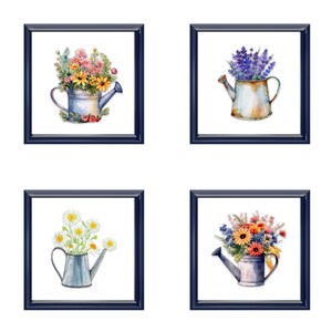 印刷用デジタルアート画像 * 春のアート * 自宅で印刷 * ダウンロードして印刷 * プリント * 野の花 * 花 * ウォーター缶 *