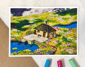 Howl's Moving Castle Art Print | art print, wall art, studio ghibli, howl's moving castle, flower garden