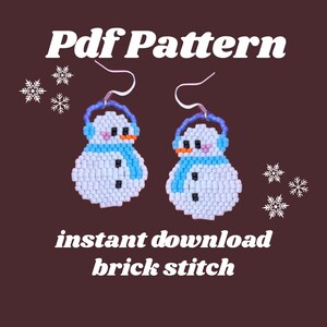 Patrón de cuentas de muñeco de nieve / Patrón de cuentas navideñas / Patrón de cuentas festivas / Patrón de cuentas de invierno