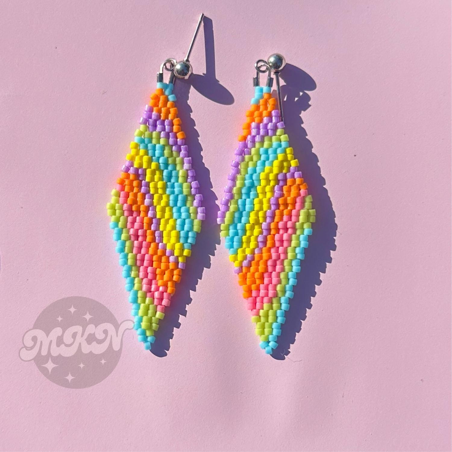 Abstract Double Brick Stitch Pattern | Abstract Bead Pattern | Rainbow ...