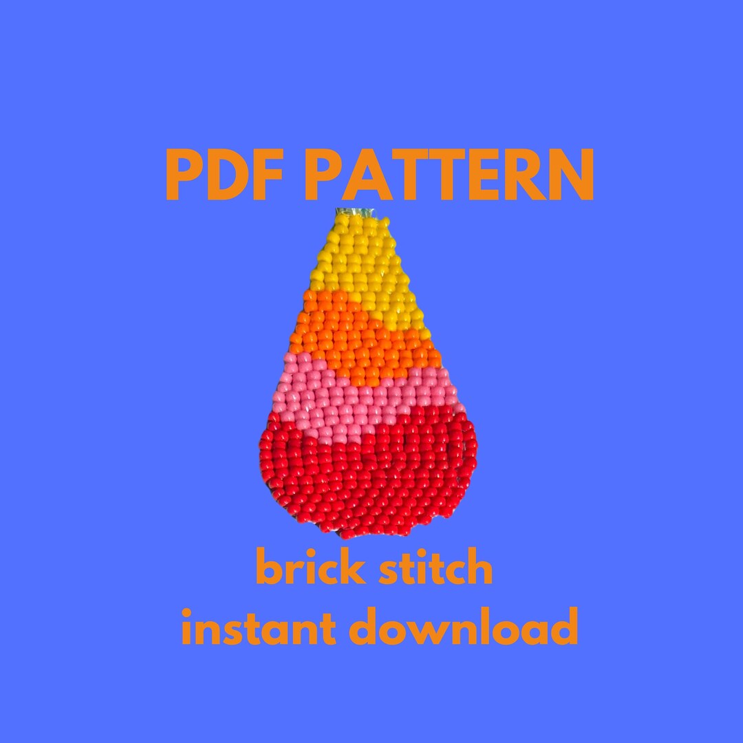 Double Brick Stitch Bead Pattern | Abstract Bead Pattern | Brick Stitch ...