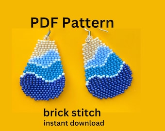 motivo di perline da spiaggia / motivo di perline astratto / motivo di perline a punto mattone / motivo a punto mattone doppio