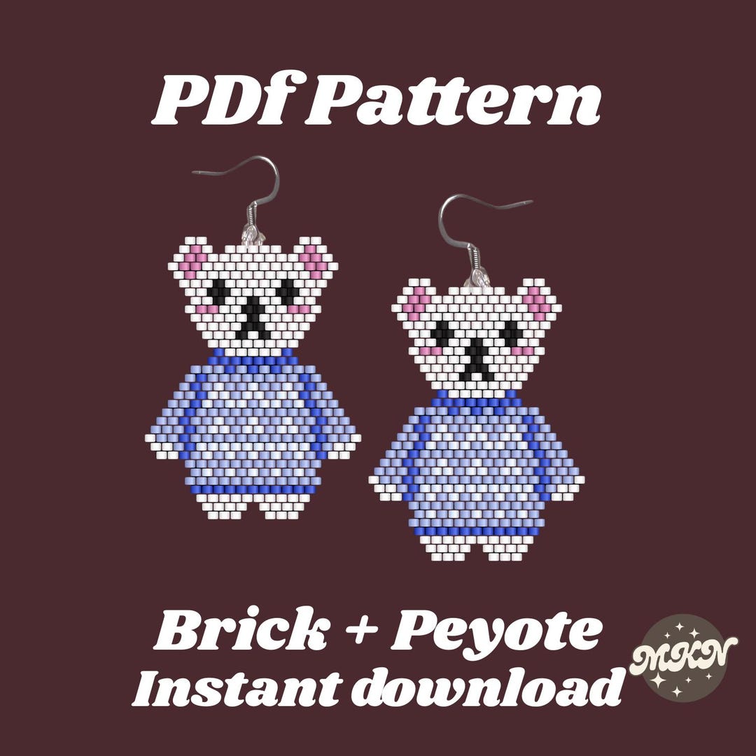 Polar Bear Bead Pattern| Christmas Brick Stitch Pattern | Beaded Xmas ...