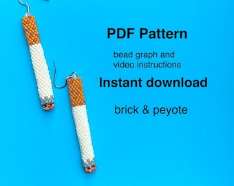 Beaded Cigarette Charm| Instant Download | Cigarette Earrings