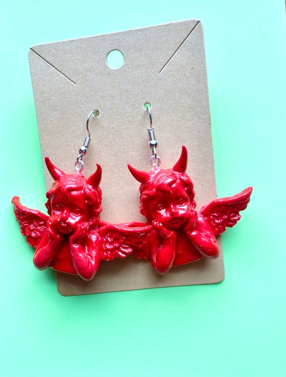 Devil Earrings Etsy