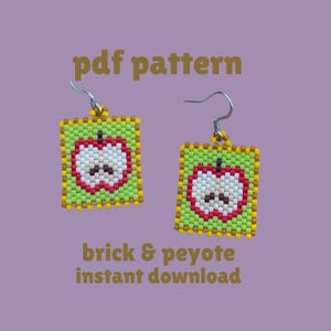 äppelpärlmönster | stämpelpärlmönster | peyoteplattemönster | fruktpärlmönster